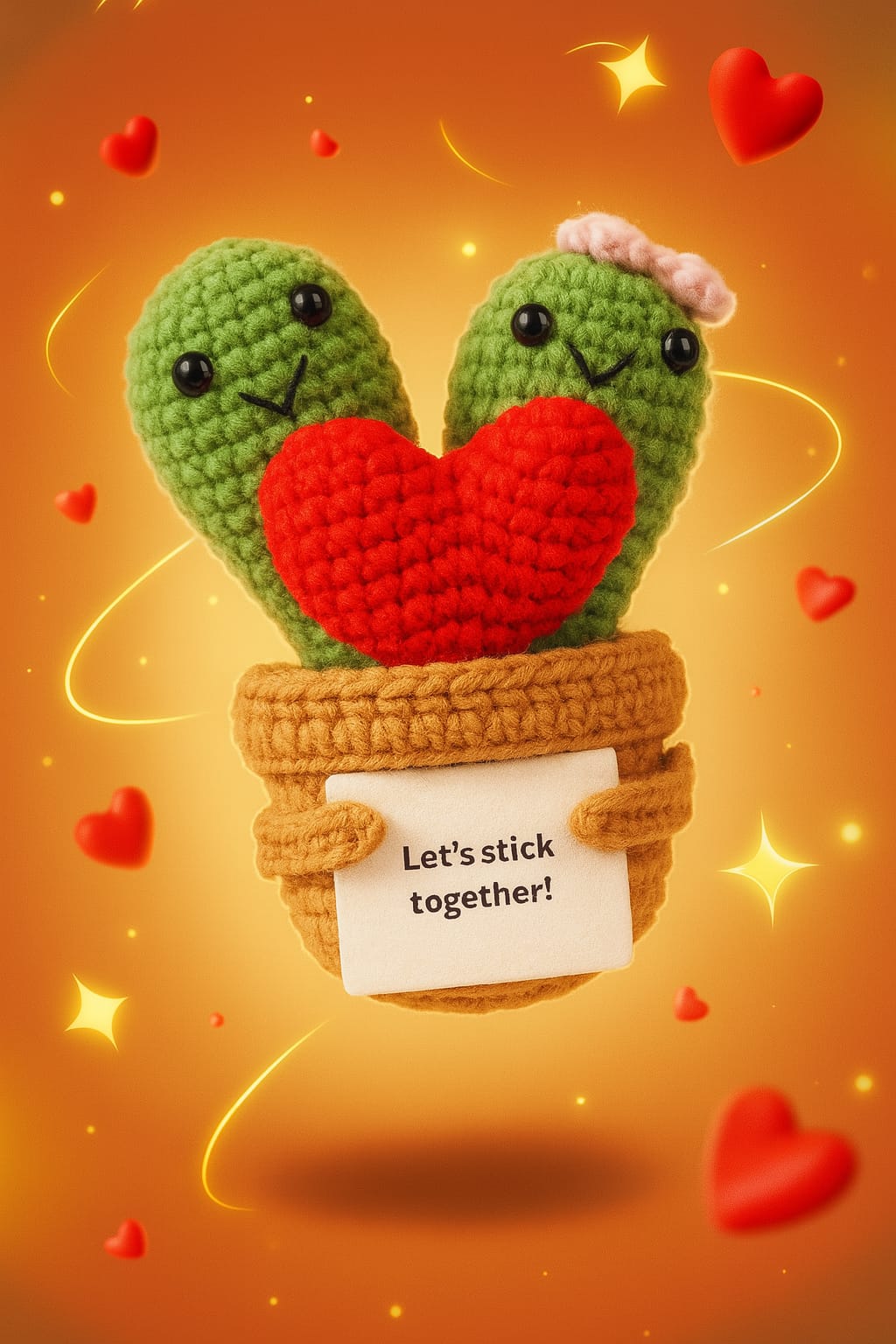 Peluche Cactus – "Let's stick together!"