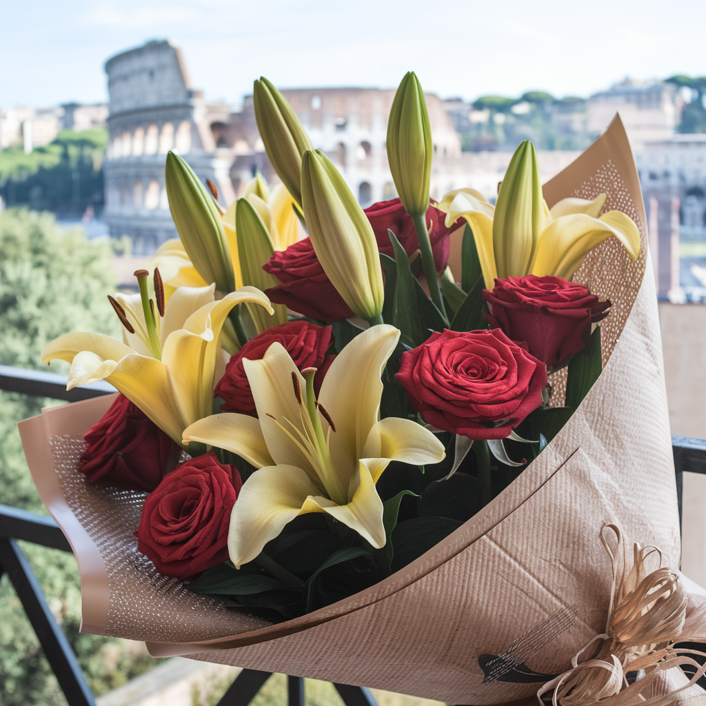 Passione e Luce in Un Abbraccio di Fiori