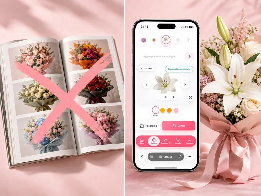 Creazione di un bouquet unico guidata dall'intelligenza artificiale Florame